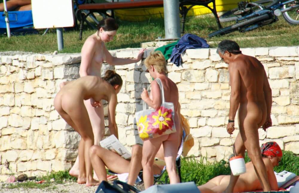 Nude Duet Girls Rail Climb Photo Set - Naturism and nudism